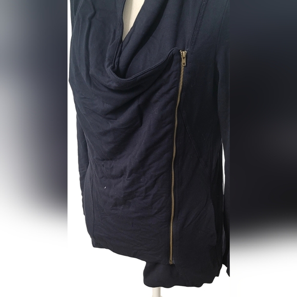 Market & Spruce | Alan French Terry Asymmetrical Zip Cardigan | Blue Size: M - Picture 6 of 6
